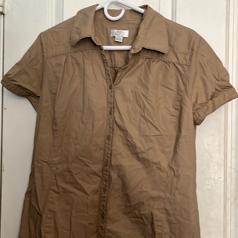 Ann Taylor LOFT khaki cargo dress, size 12.